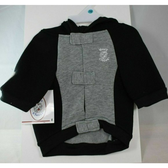 Maxs Closet Dog Black and Gray Hoodie Jacket Medium (M) - Picture 2 of 2